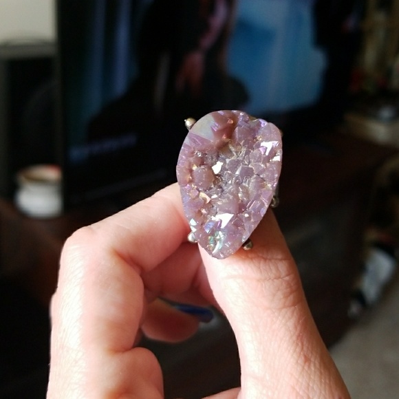 Purple druzy ring - Picture 7 of 8